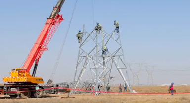 戈壁灘上“種”鐵塔